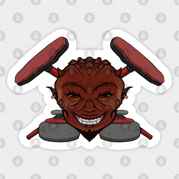 Curling Devil (No caption) Sticker by RampArt